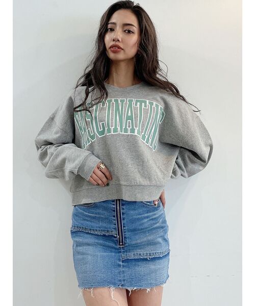 GYDA（ジェイダ）の「FASCINATING ショートスウェットトップス（スウェット・レディース・グレー/ライトイエロー/ミント・FREE）」の14枚目の写真