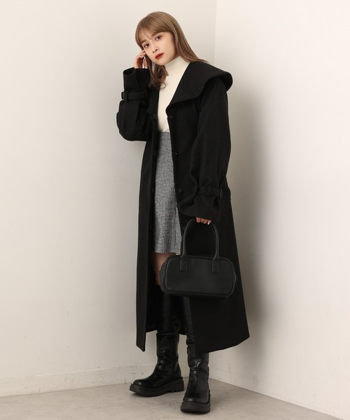 one after another NICE CLAUP(ワンアフターアナザーナイスクラップ)の「セーラーカラーが大人可愛いロングコート(その他アウター・レディース・ブラック/ブラウン/アイボリー/杢グレー/ピンク系その他・MEDIUM/LARGE)」の17枚目の写真