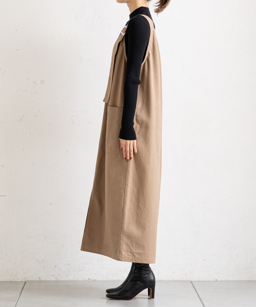 prose verse（プロズヴェール）の「（WEB限定）ツイルアウトポケットジャンスカ（ジャンパースカート・レディース・ブラック/ベージュ・MEDIUM/LARGE）」の21枚目の写真