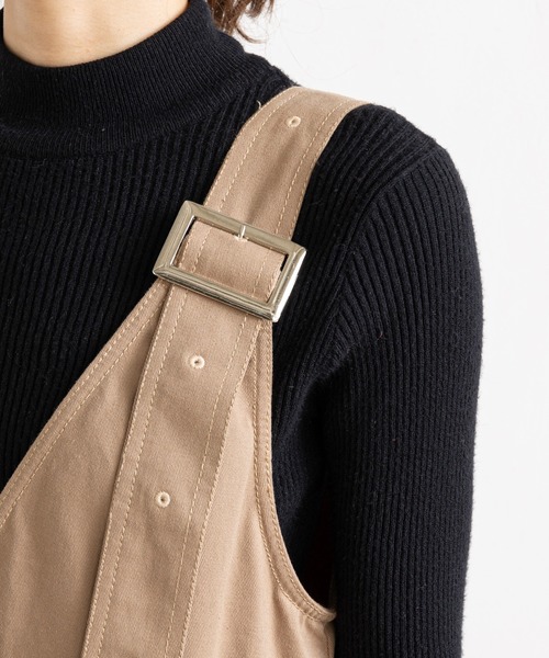 prose verse（プロズヴェール）の「（WEB限定）ツイルアウトポケットジャンスカ（ジャンパースカート・レディース・ブラック/ベージュ・MEDIUM/LARGE）」の6枚目の写真