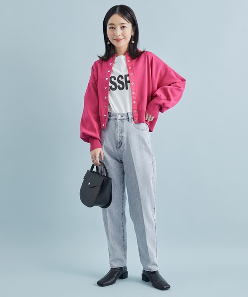 VIS（ビス）の「【ORGABITS(R)】テーパードデニムパンツ【sustainable】（デニムパンツ・レディース・オフホワイト/ブルー系その他4・S/M/L）」の11枚目の写真