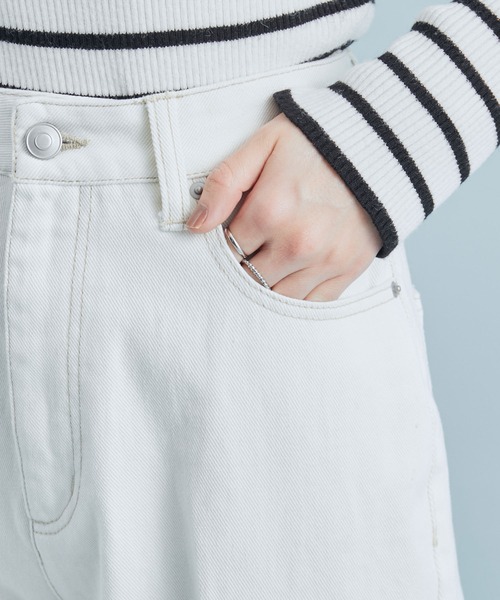 VIS（ビス）の「【ORGABITS(R)】テーパードデニムパンツ【sustainable】（デニムパンツ・レディース・オフホワイト/ブルー系その他4・S/M/L）」の6枚目の写真