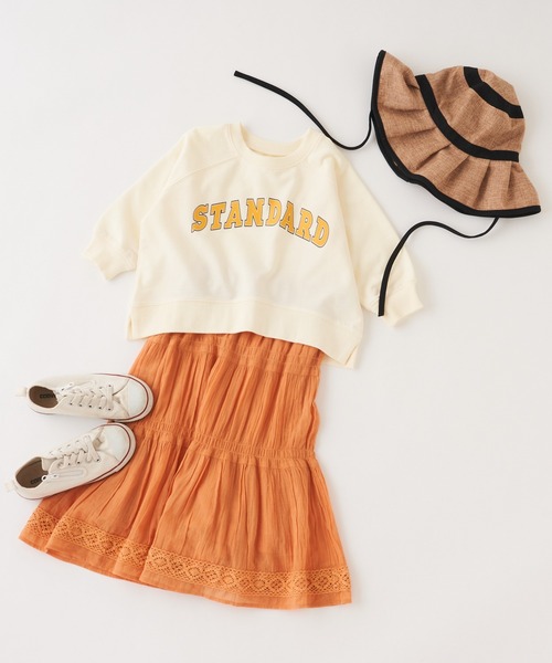 CIAOPANIC TYPY（チャオパニックティピー）の「□【KIDS】ミニ裏毛ワイドカレッジスウェット（スウェット・キッズ・ホワイト/ベージュ/ブルー・SMALL/MEDIUM/LARGE/X-LARGE/XX-LARGE）」の4枚目の写真