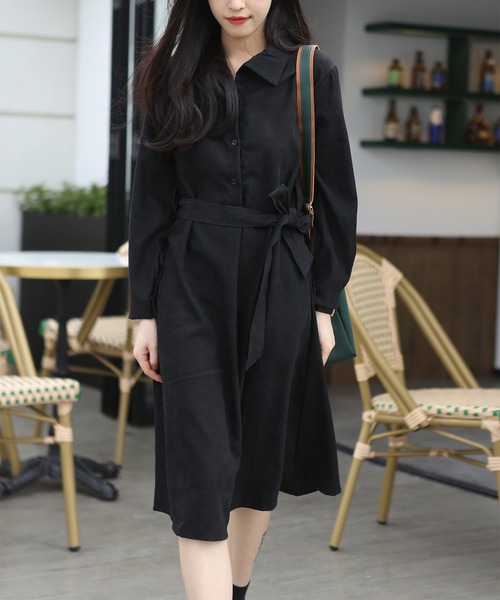 MAISON DE THERESE(メゾン ド テレーズ)の「フレンチVネックワンピース(ワンピース・レディース・ブラック/ブラウン・LARGE/MEDIUM)」の2枚目の写真
