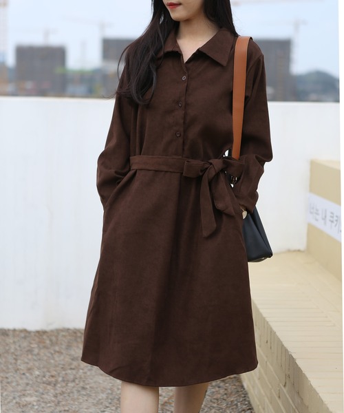 MAISON DE THERESE(メゾン ド テレーズ)の「フレンチVネックワンピース(ワンピース・レディース・ブラック/ブラウン・LARGE/MEDIUM)」の4枚目の写真