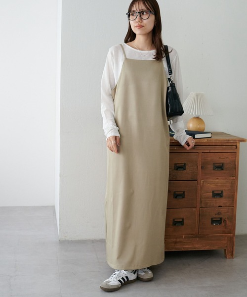 DISCOAT(ディスコート)の「【新色追加!/WEB限定】マキシキャミワンピース(ワンピース・レディース・ブラック/イエロー/ミント/グリーン系その他/レッド/グレー/オフホワイト/ライム/ベージュ/ブラウン/グレイッシュベージュ・FREE)」の5枚目の写真