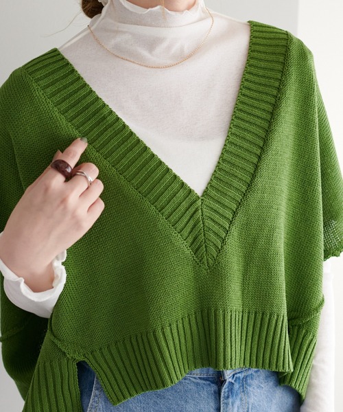 DISCOAT（ディスコート）の「【WEB限定】深Vニットベスト（ベスト・レディース・ブラック/グリーン/ホワイト系その他/ブラウン・FREE）」の17枚目の写真