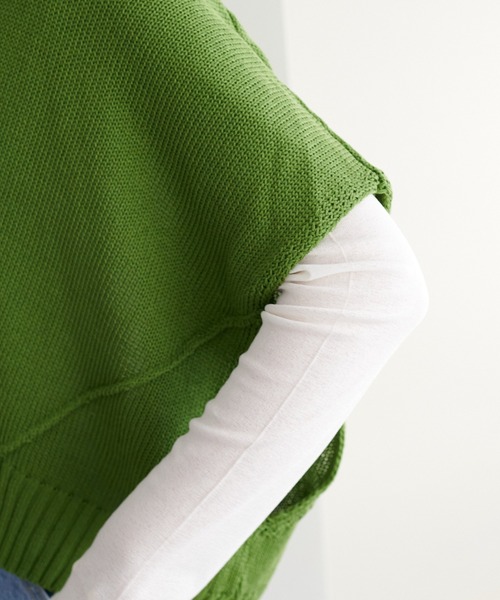 DISCOAT（ディスコート）の「【WEB限定】深Vニットベスト（ベスト・レディース・ブラック/グリーン/ホワイト系その他/ブラウン・FREE）」の18枚目の写真