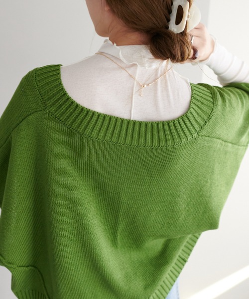 DISCOAT（ディスコート）の「【WEB限定】深Vニットベスト（ベスト・レディース・ブラック/グリーン/ホワイト系その他/ブラウン・FREE）」の12枚目の写真