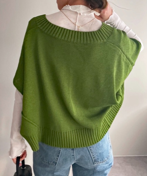 DISCOAT（ディスコート）の「【WEB限定】深Vニットベスト（ベスト・レディース・ブラック/グリーン/ホワイト系その他/ブラウン・FREE）」の11枚目の写真