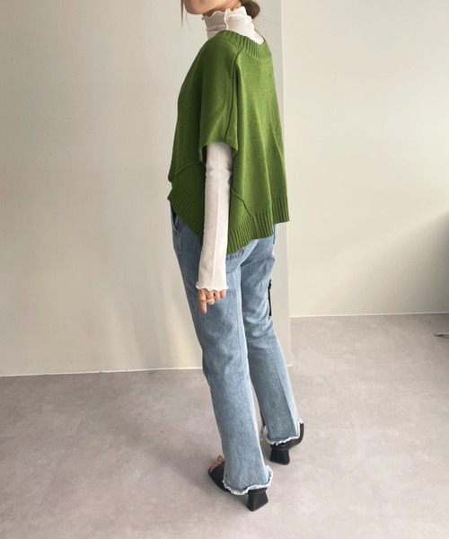 DISCOAT（ディスコート）の「【WEB限定】深Vニットベスト（ベスト・レディース・ブラック/グリーン/ホワイト系その他/ブラウン・FREE）」の10枚目の写真