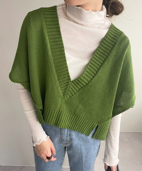 DISCOAT（ディスコート）の「【WEB限定】深Vニットベスト（ベスト・レディース・ブラック/グリーン/ホワイト系その他/ブラウン・FREE）」の16枚目の写真