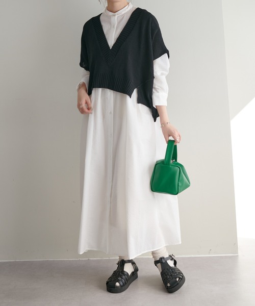 DISCOAT（ディスコート）の「【WEB限定】深Vニットベスト（ベスト・レディース・ブラック/グリーン/ホワイト系その他/ブラウン・FREE）」の22枚目の写真