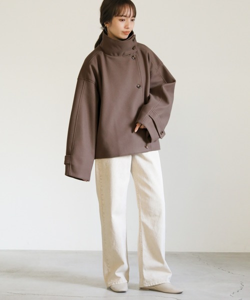 select MOCA（セレクトモカ）の「スタンドカラーショートコート（その他アウター・レディース・モカ/ブラック/アイボリー・FREE）」の17枚目の写真