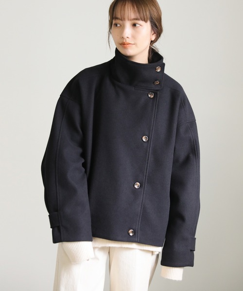 select MOCA（セレクトモカ）の「スタンドカラーショートコート（その他アウター・レディース・モカ/ブラック/アイボリー・FREE）」の7枚目の写真