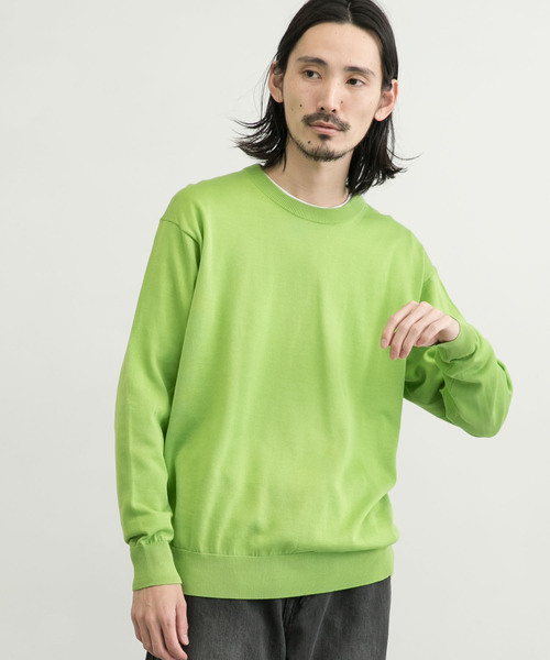 URBAN RESEARCH(アーバンリサーチ)の「ハイゲージコットンクルーネックニット(ニット/セーター・メンズ・ブラック/グレー/グリーン系その他・MEDIUM/LARGE/X-LARGE)」の11枚目の写真