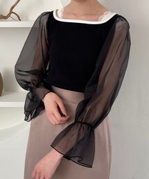 MAJESTIC LEGON | バイカラーガーリートップス(Tシャツ/カットソー)