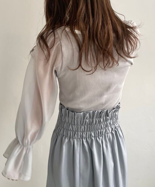 MAJESTIC LEGON（マジェスティックレゴン）の「バイカラーガーリートップス（Tシャツ/カットソー・レディース・オフホワイト/ライトグレー/ブラック・MEDIUM）」の9枚目の写真