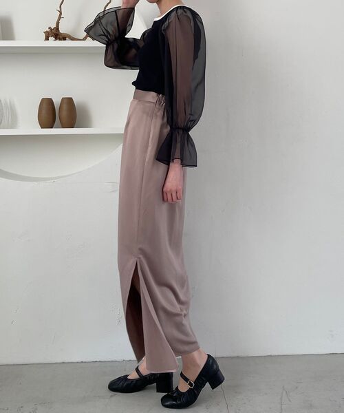 MAJESTIC LEGON（マジェスティックレゴン）の「バイカラーガーリートップス（Tシャツ/カットソー・レディース・オフホワイト/ライトグレー/ブラック・MEDIUM）」の11枚目の写真