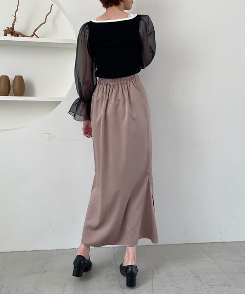 MAJESTIC LEGON（マジェスティックレゴン）の「バイカラーガーリートップス（Tシャツ/カットソー・レディース・オフホワイト/ライトグレー/ブラック・MEDIUM）」の12枚目の写真