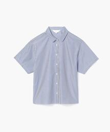 To b. by agnes b. | WS48 MANCHES COURTES ストライプマニッシュブラウス(シャツ/ブラウス)
