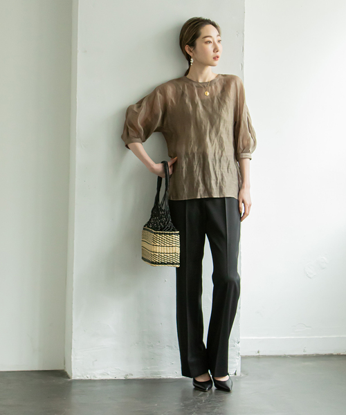 Noble - noble シースルーバルーンスリーブブラウス Noble（ノーブル）の「シースルーバルーンスリーブブラウス