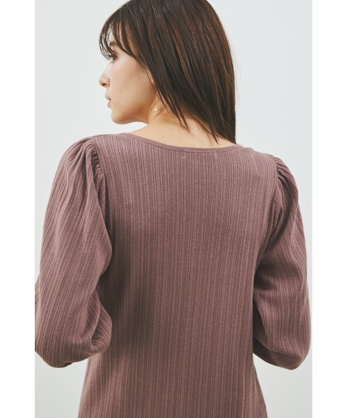 LILIDIA（リリディア）の「ダイヤネックヘムニットOP（ワンピース・レディース・ブラック/ブラウン/ピンク・SMALL/MEDIUM）」の7枚目の写真