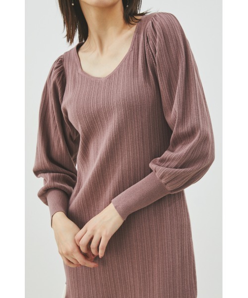 LILIDIA（リリディア）の「ダイヤネックヘムニットOP（ワンピース・レディース・ブラック/ブラウン/ピンク・SMALL/MEDIUM）」の8枚目の写真