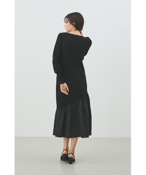 LILIDIA（リリディア）の「ダイヤネックヘムニットOP（ワンピース・レディース・ブラック/ブラウン/ピンク・SMALL/MEDIUM）」の14枚目の写真