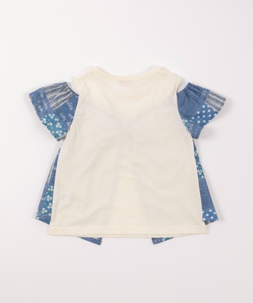 trois lapins kp(トロワラパンケーピー)の「パッチワークプリント肩開き半袖Tシャツ(110-130cm)(Tシャツ/カットソー・キッズ・ブルー・110cm/120cm/130cm)」の6枚目の写真