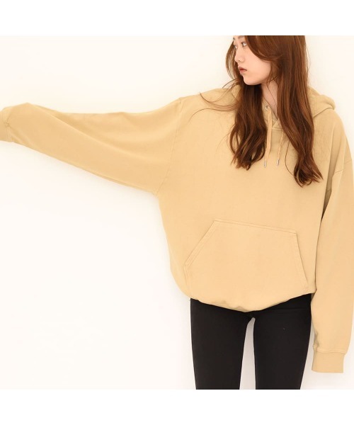 VIBGYOR Women（ヴィブジョー　ウィメン）の「ﾋﾟｸﾞﾒﾝﾄBIG裏毛プルパーカー(QTC)（パーカー・レディース・マスタード/ネイビー/カーキ/ライトピンク/レッド・LARGE/X-LARGE/MEDIUM）」の9枚目の写真