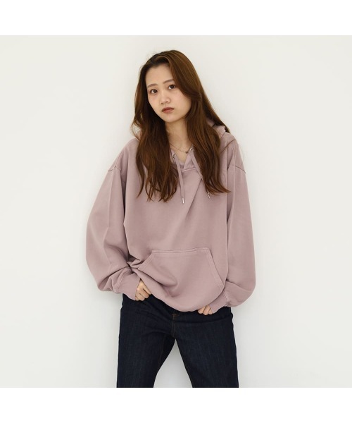 VIBGYOR Women（ヴィブジョー　ウィメン）の「ﾋﾟｸﾞﾒﾝﾄBIG裏毛プルパーカー(QTC)（パーカー・レディース・マスタード/ネイビー/カーキ/ライトピンク/レッド・LARGE/X-LARGE/MEDIUM）」の11枚目の写真