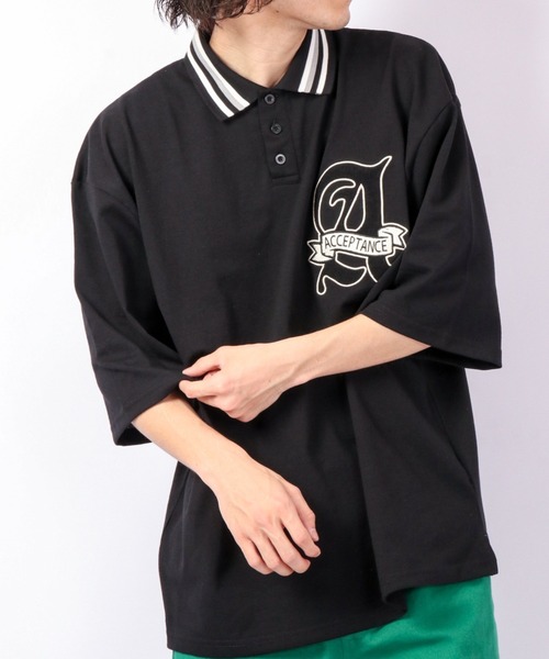 A.T,C in the attic homme(エーティーシーインジアティックオム)の「レトロ カレッジロゴ ワッペン オーバーサイズ ラガーシャツ(シャツ/ブラウス・メンズ・ホワイト/ブラック系その他/グリーン系その他/ブルー/グリーン/ブラック・M/L/XL)」の3枚目の写真