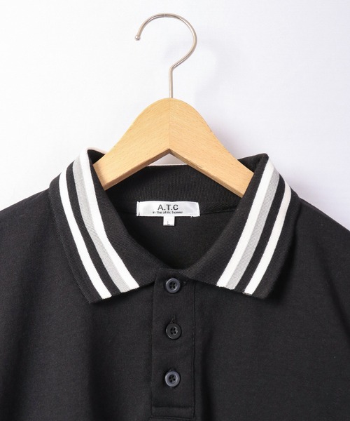 A.T,C in the attic homme(エーティーシーインジアティックオム)の「レトロ カレッジロゴ ワッペン オーバーサイズ ラガーシャツ(シャツ/ブラウス・メンズ・ホワイト/ブラック系その他/グリーン系その他/ブルー/グリーン/ブラック・M/L/XL)」の7枚目の写真