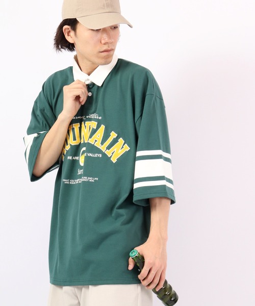 A.T,C in the attic homme(エーティーシーインジアティックオム)の「レトロ カレッジロゴ ワッペン オーバーサイズ ラガーシャツ(シャツ/ブラウス・メンズ・ホワイト/ブラック系その他/グリーン系その他/ブルー/グリーン/ブラック・M/L/XL)」の22枚目の写真