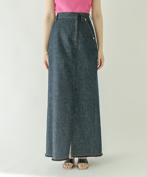 mystic（ミスティック）の「リメイクデニムロングスカート（デニムスカート・レディース・ネイビー/ブルー/グレー・2/1）」の22枚目の写真