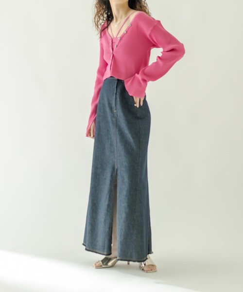 mystic（ミスティック）の「リメイクデニムロングスカート（デニムスカート・レディース・ネイビー/ブルー/グレー・2/1）」の18枚目の写真