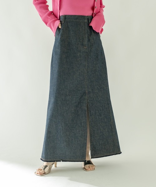 mystic（ミスティック）の「リメイクデニムロングスカート（デニムスカート・レディース・ネイビー/ブルー/グレー・2/1）」の12枚目の写真