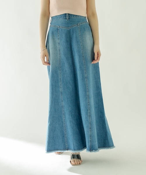 mystic（ミスティック）の「リメイクデニムロングスカート（デニムスカート・レディース・ネイビー/ブルー/グレー・2/1）」の17枚目の写真