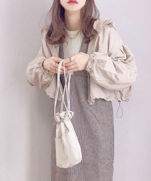 CORNERS(コーナーズ)の「ショートマウンテンパーカー(マウンテンパーカー・レディース・ブラック/イエロー/アイボリー/ミント/ベージュ/カーキ・M)」の3枚目の写真