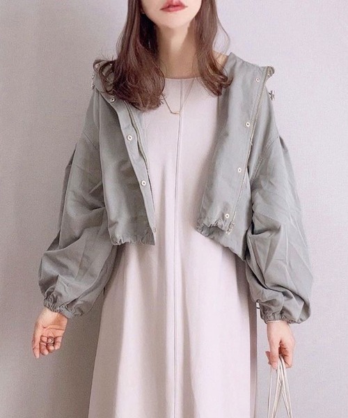 CORNERS(コーナーズ)の「ショートマウンテンパーカー(マウンテンパーカー・レディース・ブラック/イエロー/アイボリー/ミント/ベージュ/カーキ・M)」の4枚目の写真