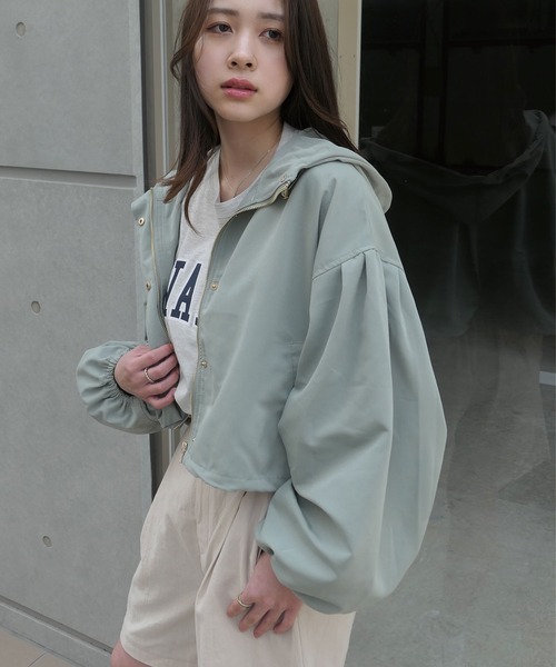 CORNERS(コーナーズ)の「ショートマウンテンパーカー(マウンテンパーカー・レディース・ブラック/イエロー/アイボリー/ミント/ベージュ/カーキ・M)」の5枚目の写真