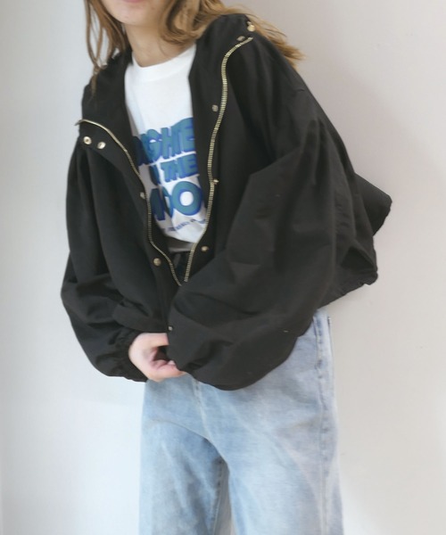 CORNERS(コーナーズ)の「ショートマウンテンパーカー(マウンテンパーカー・レディース・ブラック/イエロー/アイボリー/ミント/ベージュ/カーキ・M)」の9枚目の写真