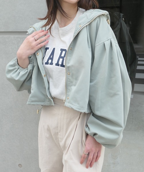 CORNERS(コーナーズ)の「ショートマウンテンパーカー(マウンテンパーカー・レディース・ブラック/イエロー/アイボリー/ミント/ベージュ/カーキ・M)」の16枚目の写真