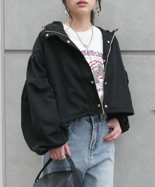 CORNERS(コーナーズ)の「ショートマウンテンパーカー(マウンテンパーカー・レディース・ブラック/イエロー/アイボリー/ミント/ベージュ/カーキ・M)」の18枚目の写真