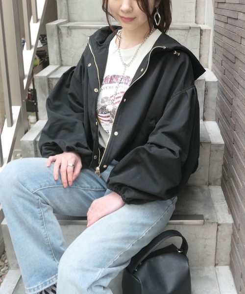 CORNERS(コーナーズ)の「ショートマウンテンパーカー(マウンテンパーカー・レディース・ブラック/イエロー/アイボリー/ミント/ベージュ/カーキ・M)」の19枚目の写真