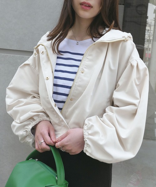 CORNERS(コーナーズ)の「ショートマウンテンパーカー(マウンテンパーカー・レディース・ブラック/イエロー/アイボリー/ミント/ベージュ/カーキ・M)」の20枚目の写真