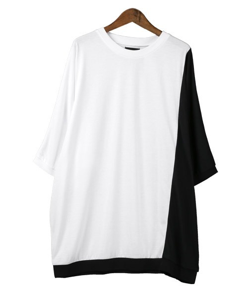 LUXSTYLE(ラグスタイル)の「T/R天竺切替ドルマン半袖Tシャツ(Tシャツ/カットソー・メンズ・チャコール/ブルーグレー/ホワイト/ミント・L/M)」の11枚目の写真