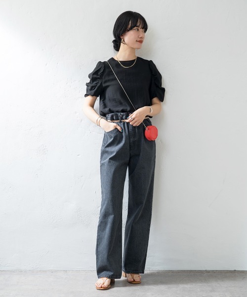 SHENERY（シーナリー）の「ブラックBIGデニムパンツ（デニムパンツ・レディース・ブラック・36/38）」の8枚目の写真