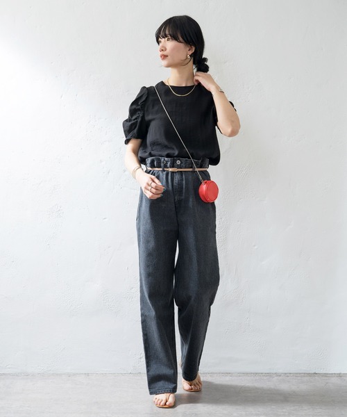 SHENERY（シーナリー）の「ブラックBIGデニムパンツ（デニムパンツ・レディース・ブラック・36/38）」の11枚目の写真